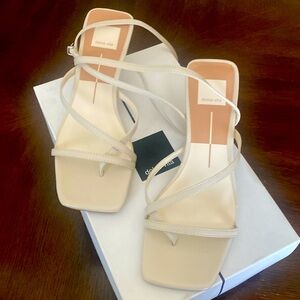 Dolce Vita Cream Textured Sandals with Slingback